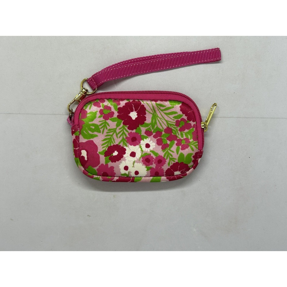 Lilly Pulitzer Tech‎ Case Pink Floral Neoprene Zip Pouch Wristlet 5 x 3.5